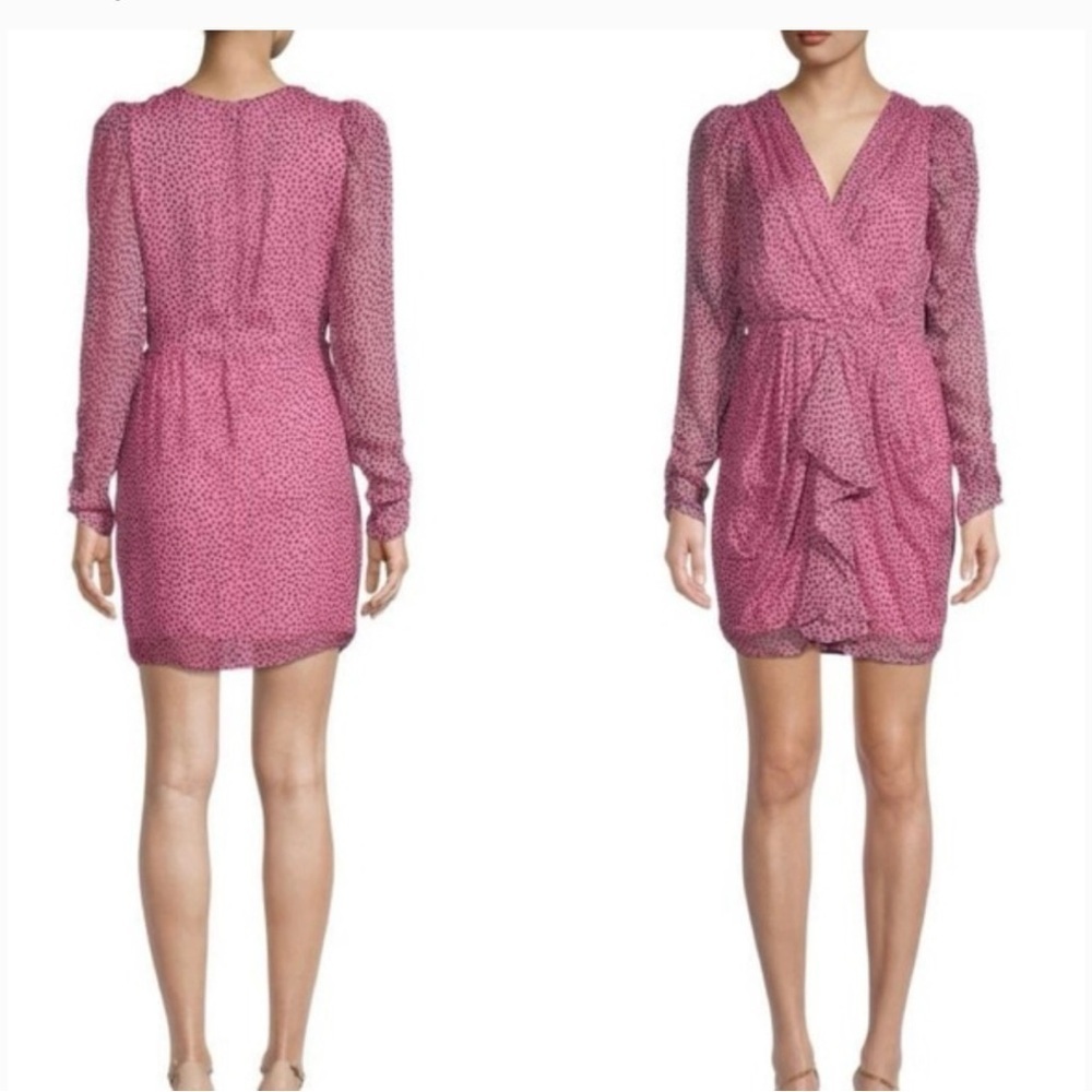 Bailey 44 Juniper Pink Ruffle Polka Dot Dress Size Small